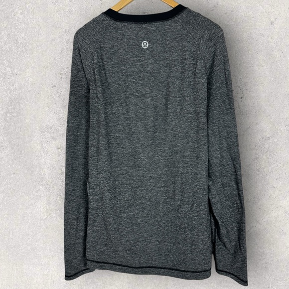 Lululemon Mens Heathered‎ Grey Long Sleeve Crew Neck T-Shirt Mens Active Tee XL - Picture 9 of 10